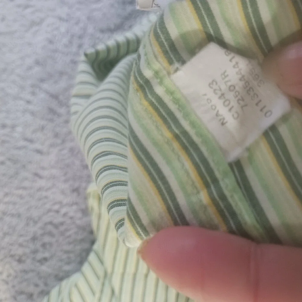 Chaps Easy Care Button Down‎ Striped Shirt Mens L Short Sleeve Classic Fit